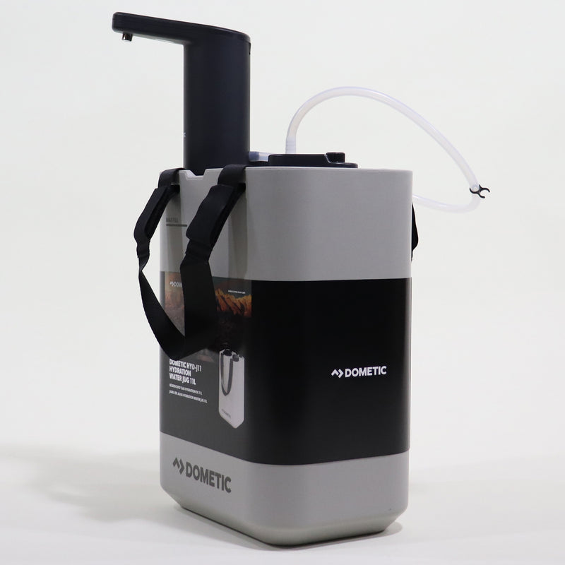 A Dometic water jug and USB powered faucet set