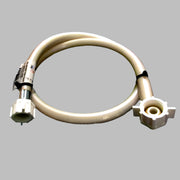 A 40 inch long beige water line with 1/2 inch female fittings, including one straight and one 90 degree elbow.