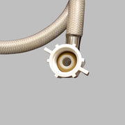 A 40 inch long beige water line with 1/2 inch female fittings, showing one 90 degree elbow.