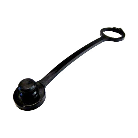 A black LP gas quick connect dust plug.