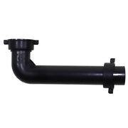 Black ABS drain pipe with a 90 degree tailpiece designed for sink drain connections.