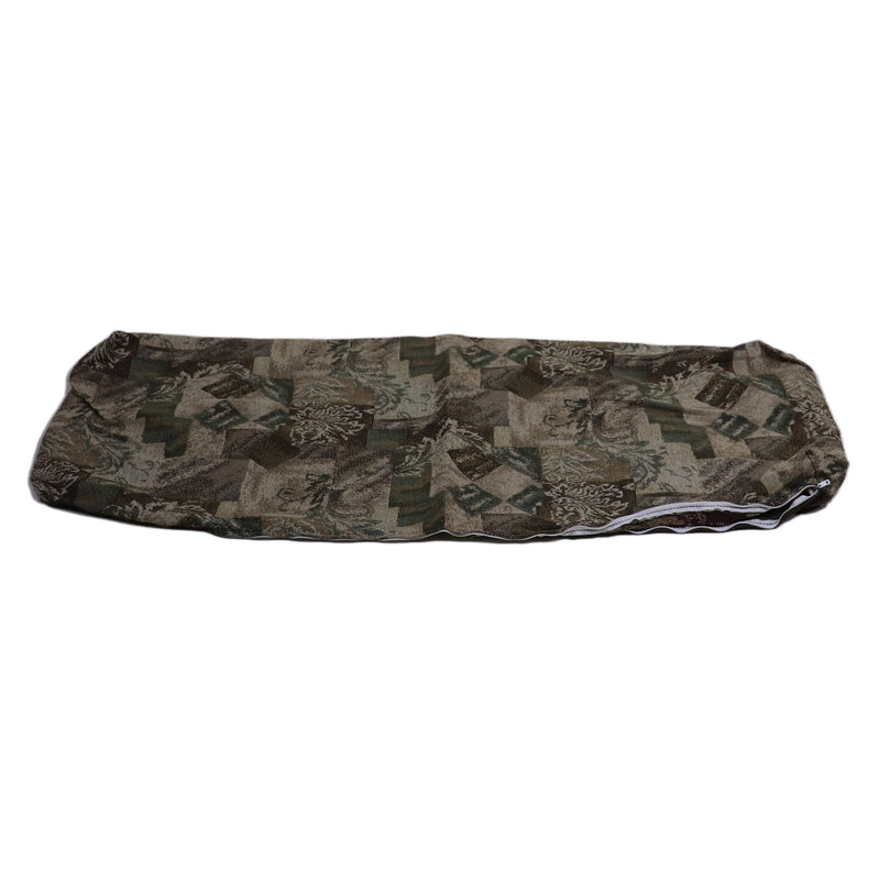 A camouflage pattern cushion cover designed for a 2009 Mesa pop up camper.