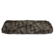 A camouflage patterned cushion cover designed for a 2011 Sun Valley pop up tent.