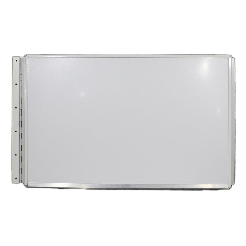 A white swing style access door designed to be wheelchair accessible shown from the back