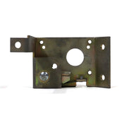 A metal butterfly key ratchet assembly with multiple holes and a spring mechanism.