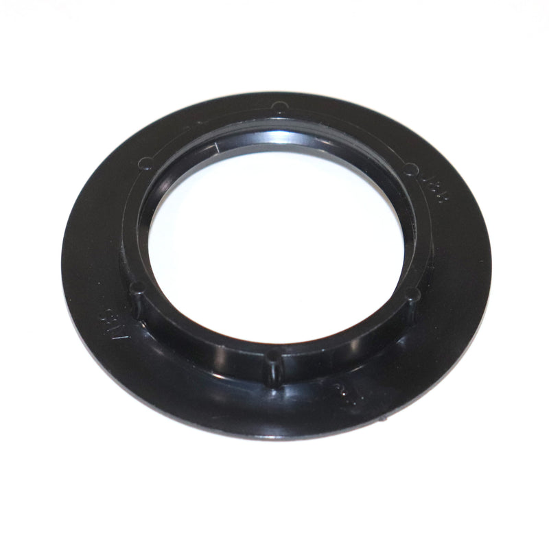 Black plastic exterior sink drain nut.