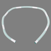 White and green striped hose on a gray background