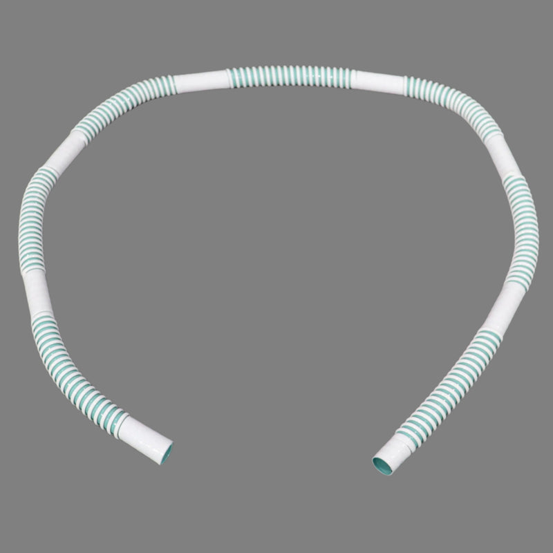 White and green striped hose on a gray background