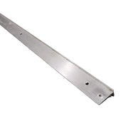 A silver metal end rail panel cap with multiple holes for mounting.