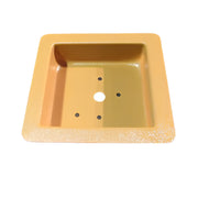 A square tan-colored mounting base with a cut-out hole in the center, displayed on a plain background.