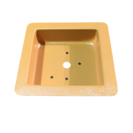 A square tan-colored mounting base with a cut-out hole in the center, displayed on a plain background.
