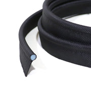 A black awning cord with a visible woven texture, designed for sewing onto awning bags.