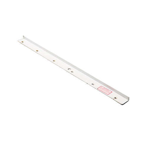 White metal bracket for pop up campers access doors on a white background