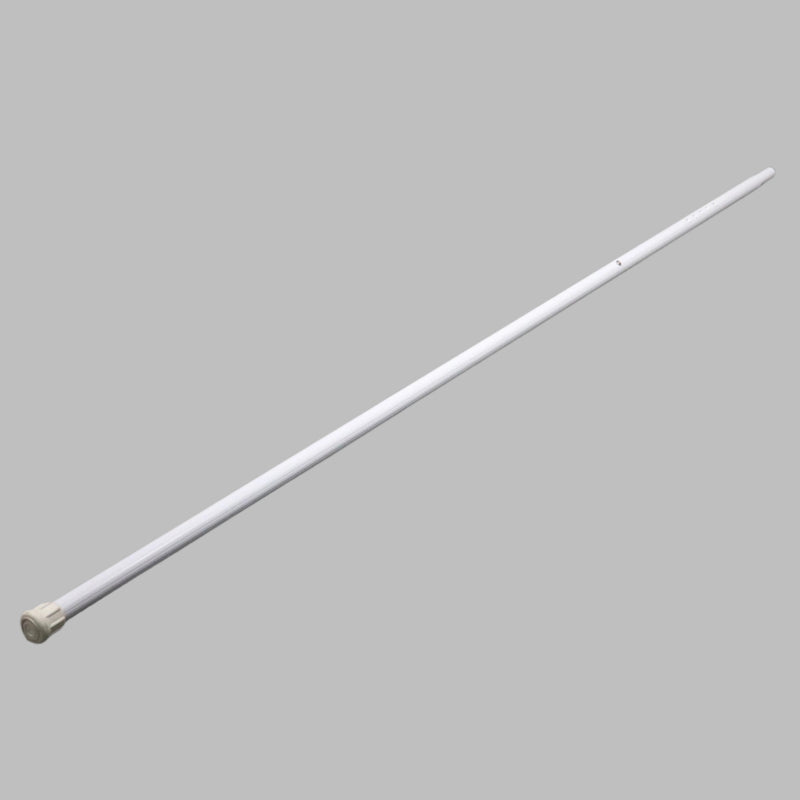 A white awning rafter pole on a grey background.