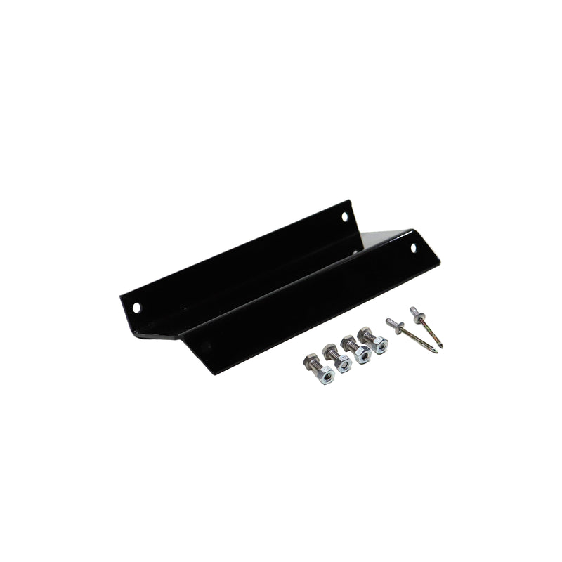 Black stabilizer support bracket for Destiny series pop ups, with mounting screws