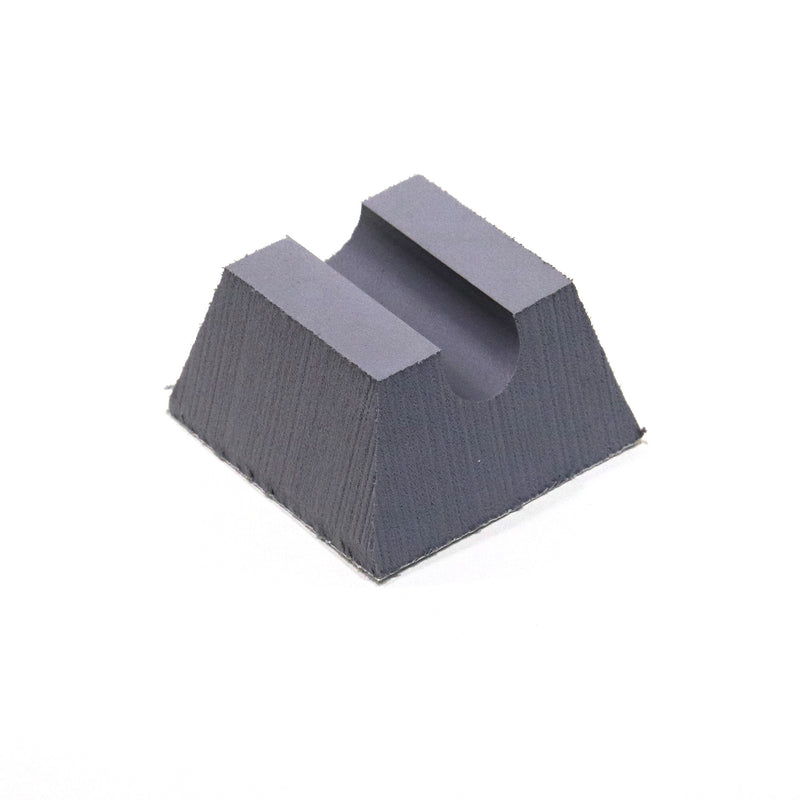 A gray crossbar pad designed for use with roof rack systems.