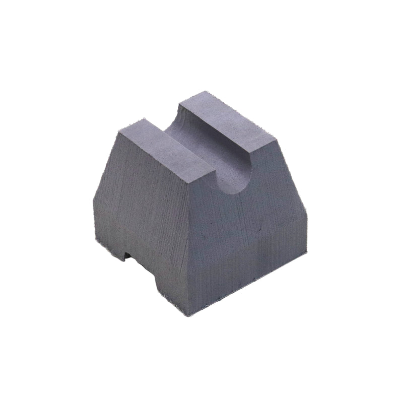 A gray crossbar pad designed for roof mounted bike and cargo rail systems.