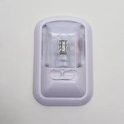 Bright white LED ceiling light with an on/off switch, showcasing a sleek, compact design with a clear, optic snap-in lens.