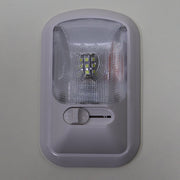 An LED ceiling light with a dimmer switch, predominantly white in color, with visible LED bulbs inside the light cover.