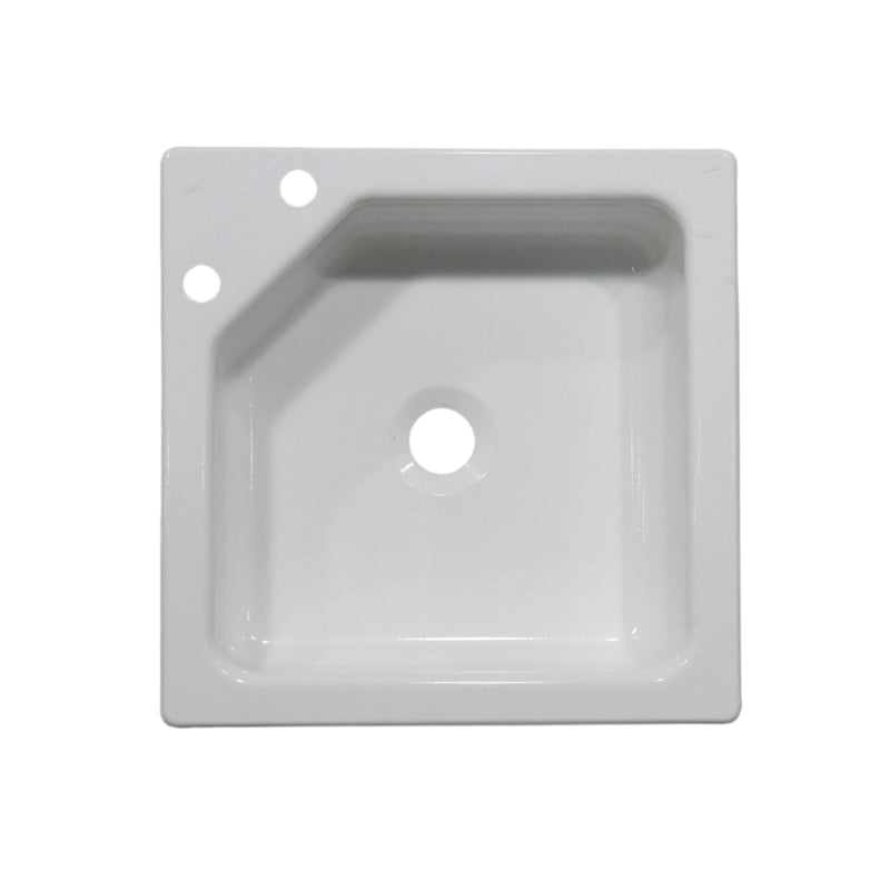 single basin white porcelain sink for campers