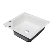 porcelain sink as shown from the side