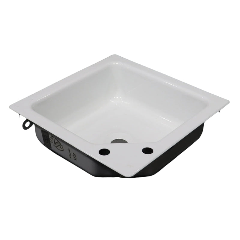 porcelain sink as shown from the side