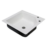 porcelain sink as shown from the side