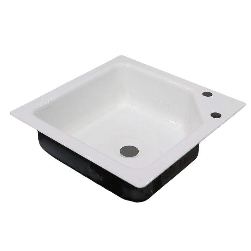 porcelain sink as shown from the side