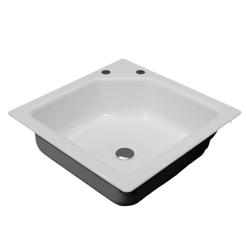 porcelain sink as shown from the front