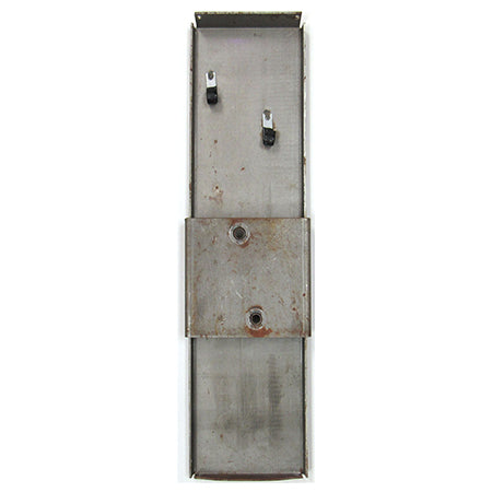 A rear support bracket for a spare tire, made of metal, with visible signs of use.