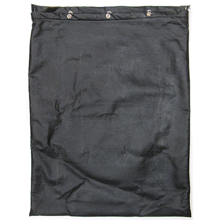 Black storage pouch for an outdoor grill with three button snaps at the top, displayed against a plain background.