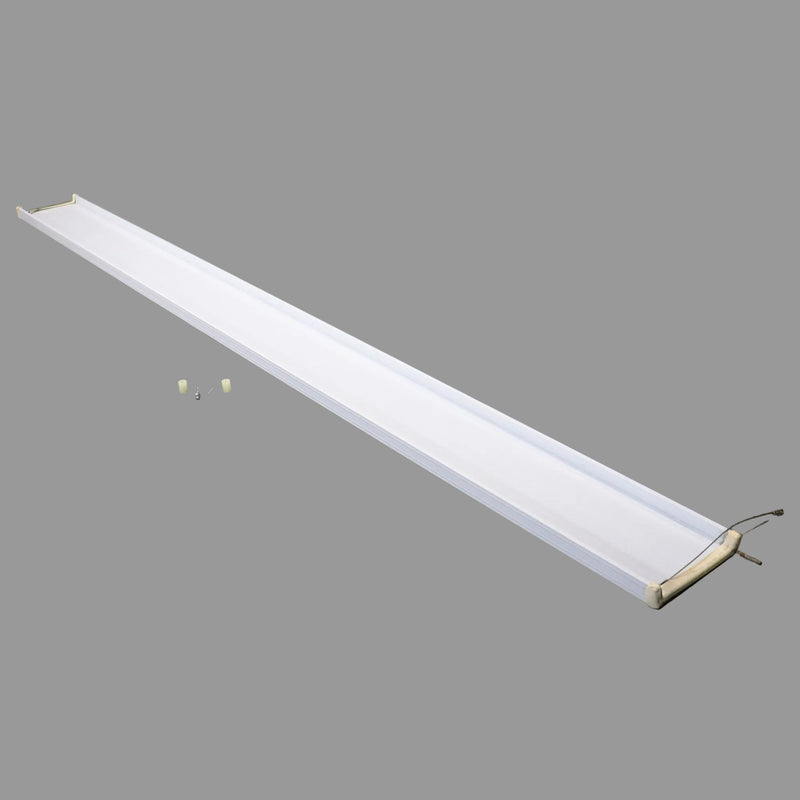 A white bed shelf for pop up campers