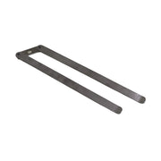 A metal lock bar assembly laid on a white surface.