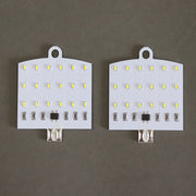 Two LED bulbs with a flat socket design, intended for vehicle interior lighting.