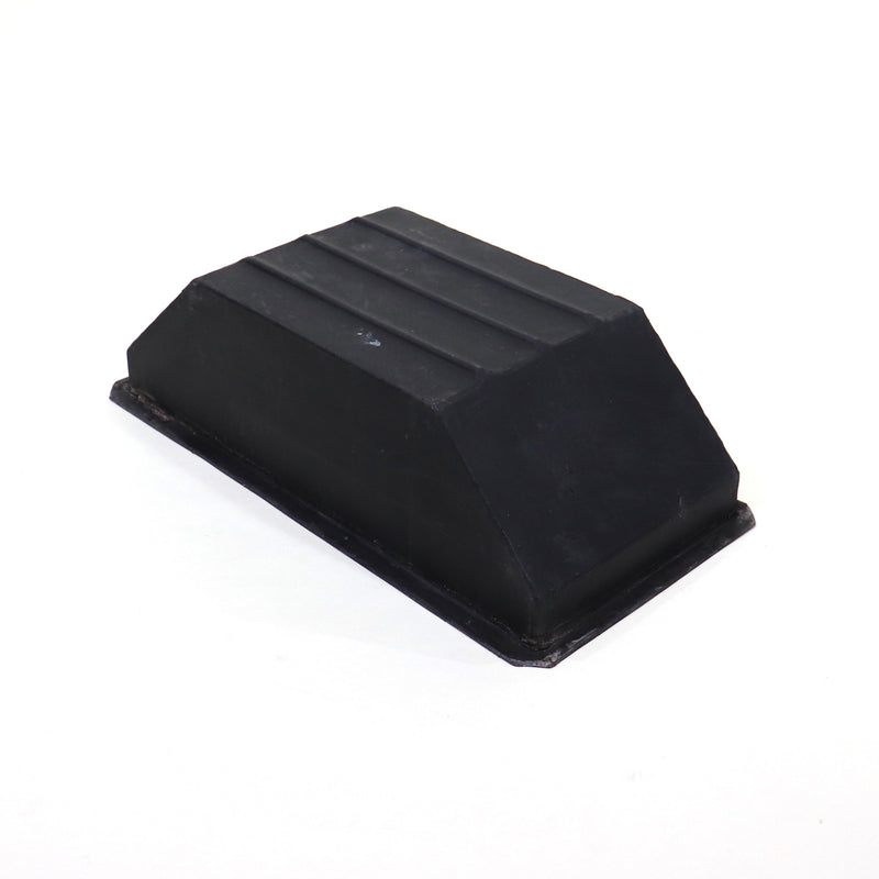 Black plastic wheel well used for pop up campers