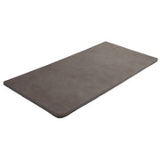 Grey countertop with one rounded corner