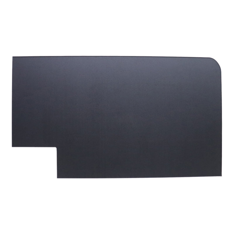 A black dinette seat bench end, approximately 40 inches wide and 23 inches tall, for kitchen or dining area use.