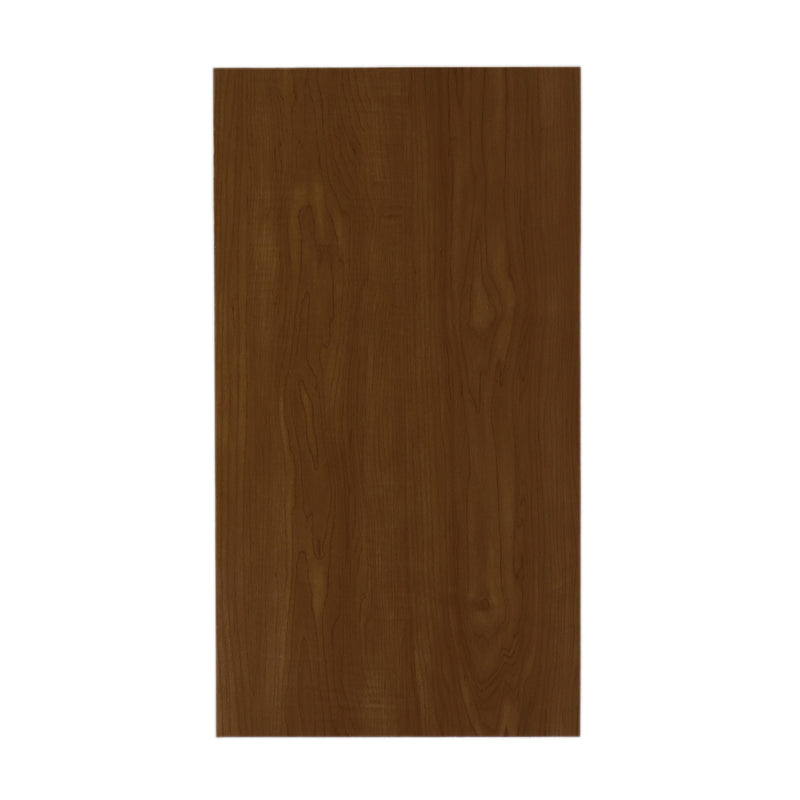 A brown wooden cabinet or hutch front panel.