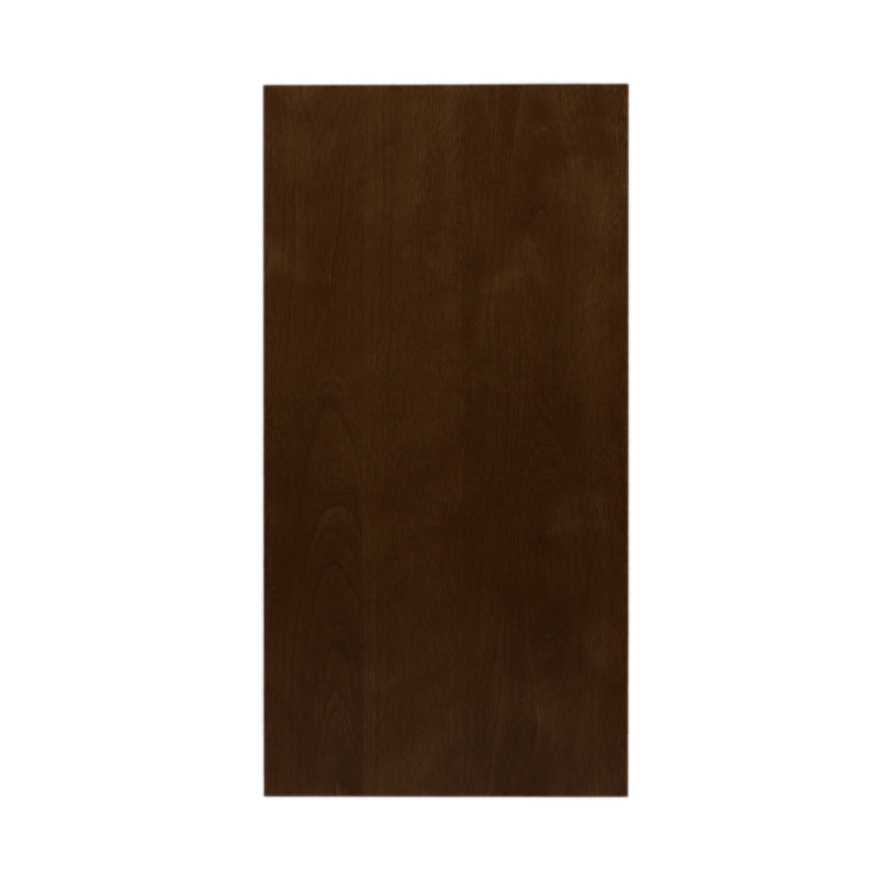 A brown wooden cabinet front panel measuring 10x21 inches.