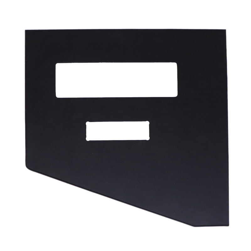 A black kitchen cabinet front, depicted against a white background, with a simple, solid design.