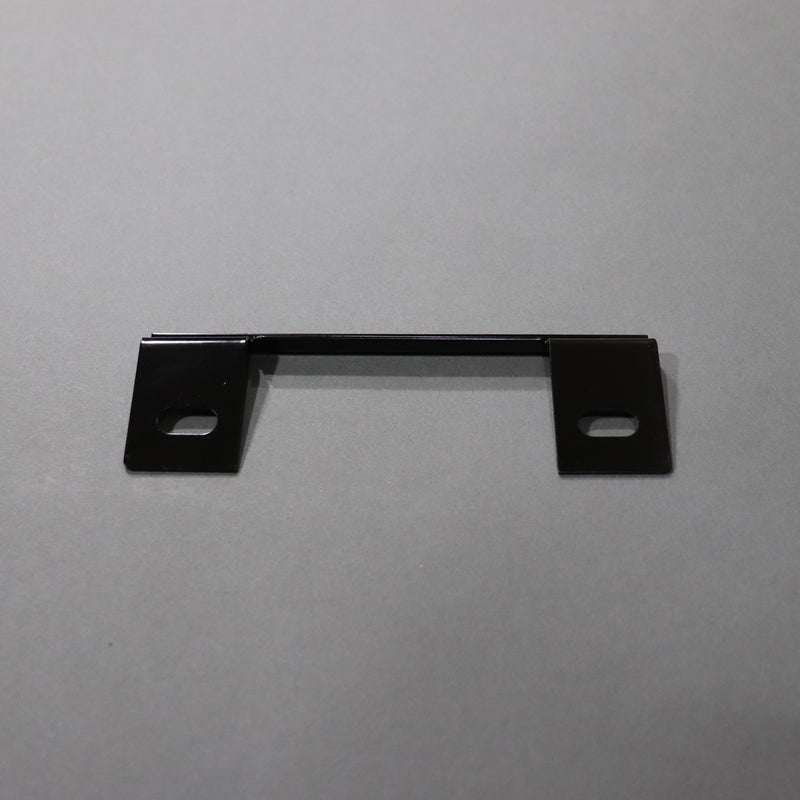 A black metal lift trim with squared lip designed to fit to the top deck of a lift.