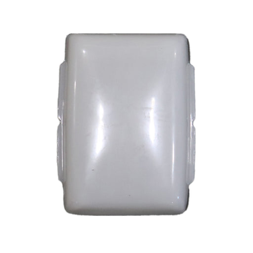 A white square-shaped ceiling and reading light lens.