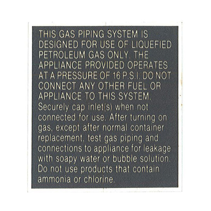 Propane Safety Label