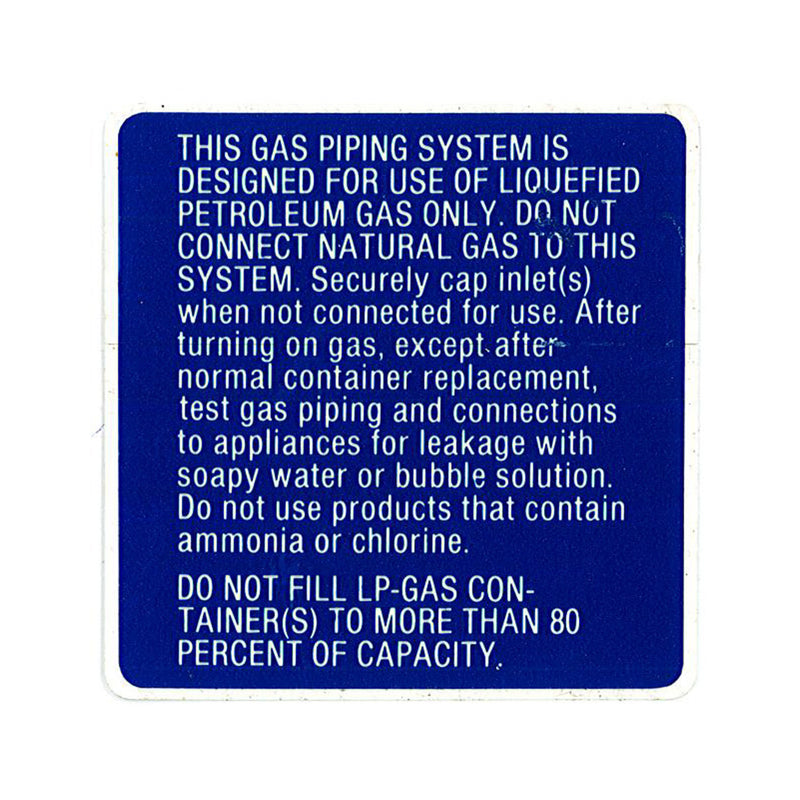 Propane Safety Label