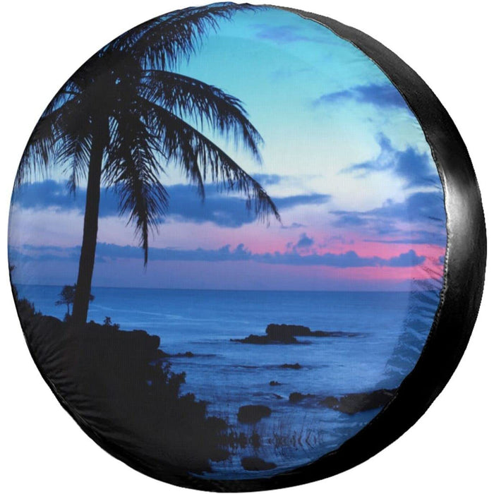 14 Inch Palm Tree Sunset Spare Tire Cover