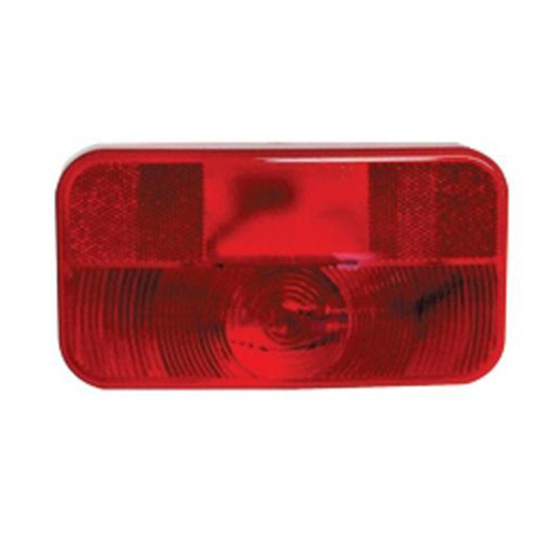 Red rectangular tail lamp for campers