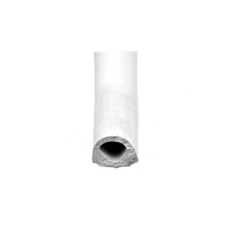 A small white D-shaped seal with adhesive back, used for door installation.