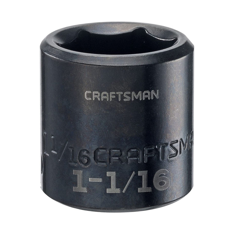 A black Craftsman anode rod socket with size markings and the brand name visible.