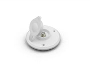 A white cable TV plate with a rubber dust cover and visible installation screws.