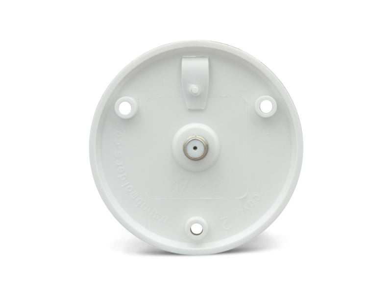 cable tv plate in white viewed from the rear